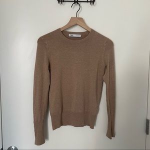 Zara Basic knit sweater in camel